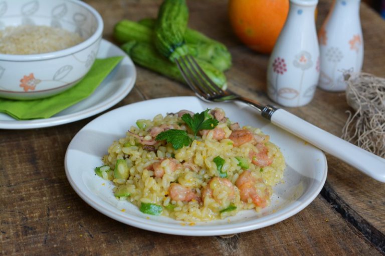 Risotto con gamberetti e polipetti all'arancia - Vallé Italia