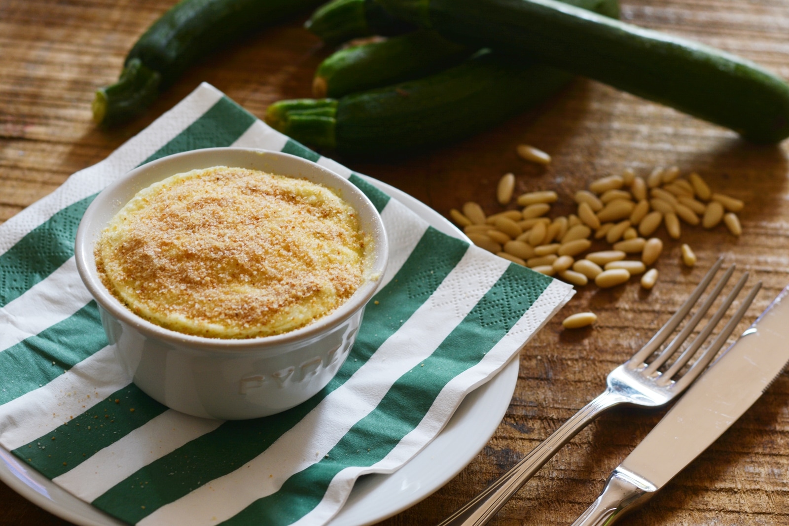 Tortino di zucchine e pinoli