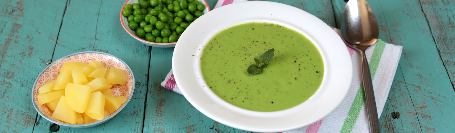 Crema fredda di piselli alla menta