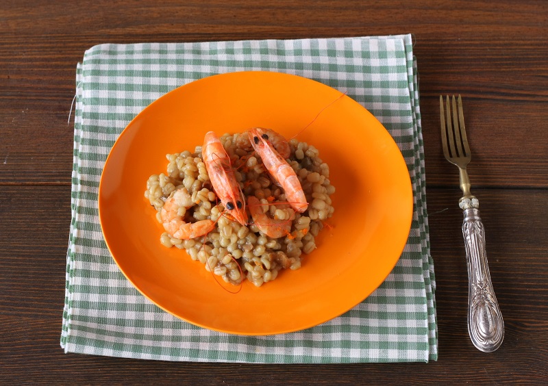 Orzotto ai gamberetti al profumo di mandarancio
