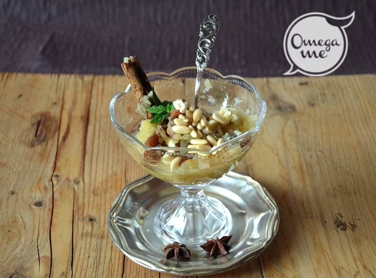 Coppa di castagne e mele in crema