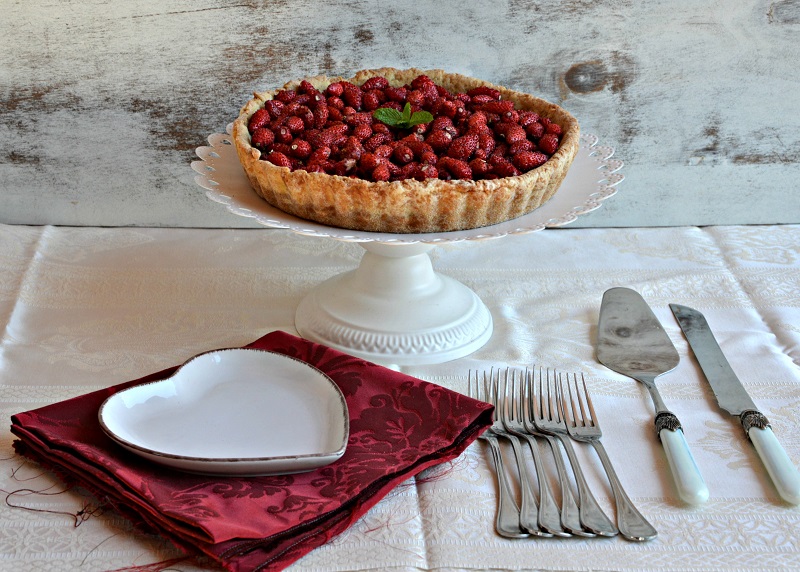 Crostata al formaggio e fragoline