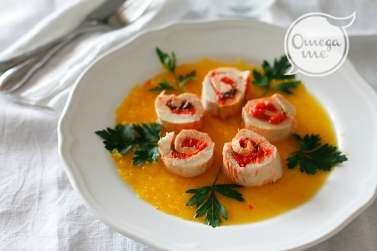 Girelle di pollo con peperoni alla menta