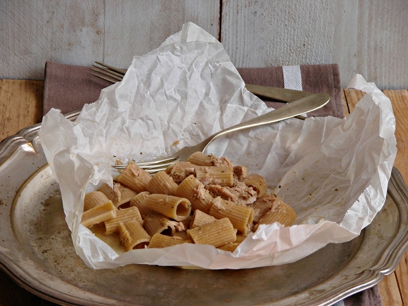 Mezze maniche al cartoccio