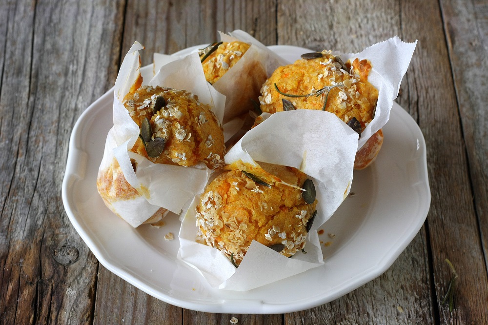 Muffin integrali di zucca al profumo di rosmarino