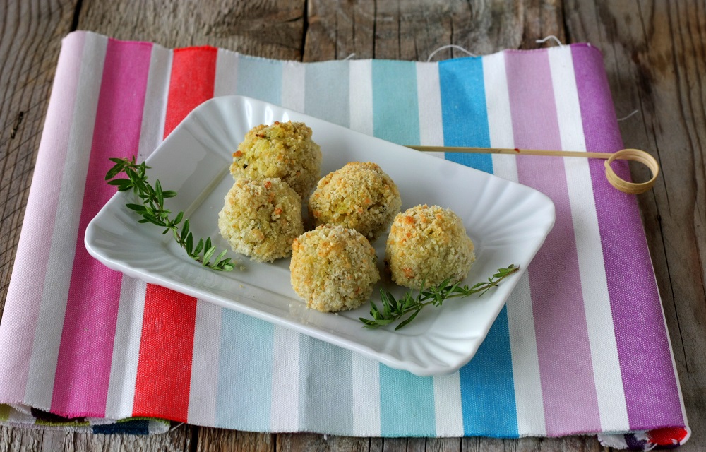 Polpette di riso e fiori di zucchino