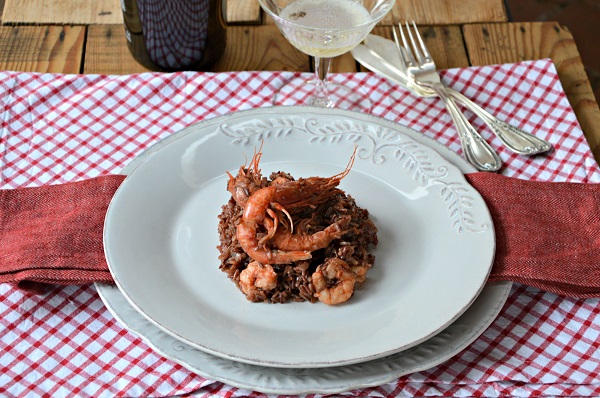 Risotto con spumante italiano e gamberi rossi