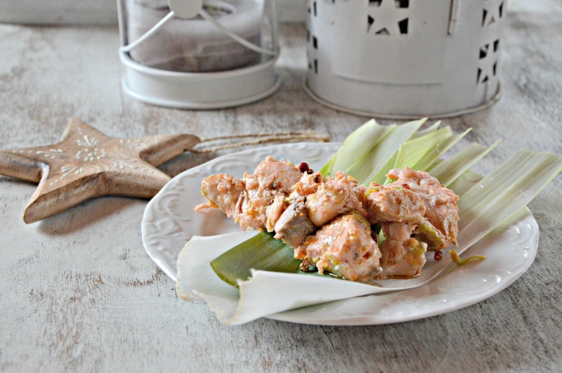 Tocchetti di salmone al vapore