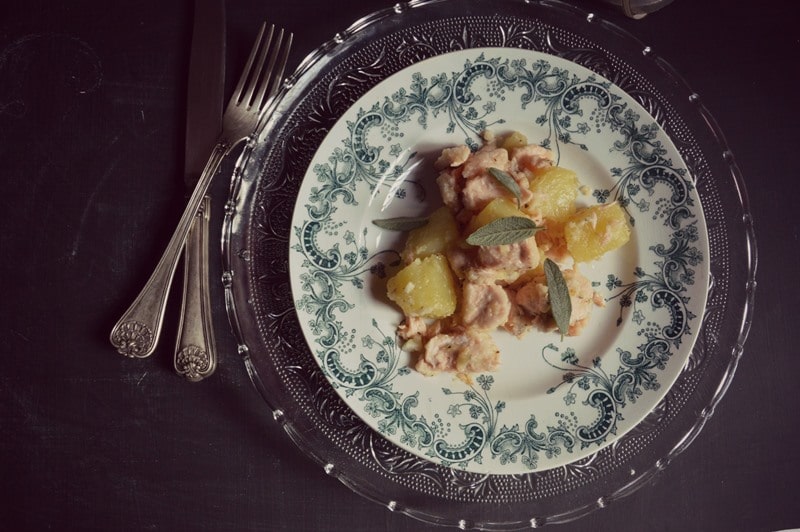 Salmone e patate profumati alla vaniglia