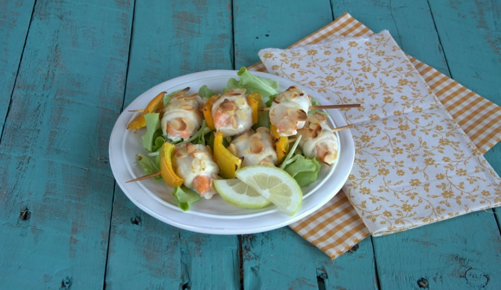 Spiedini di sogliola e salmone al limone