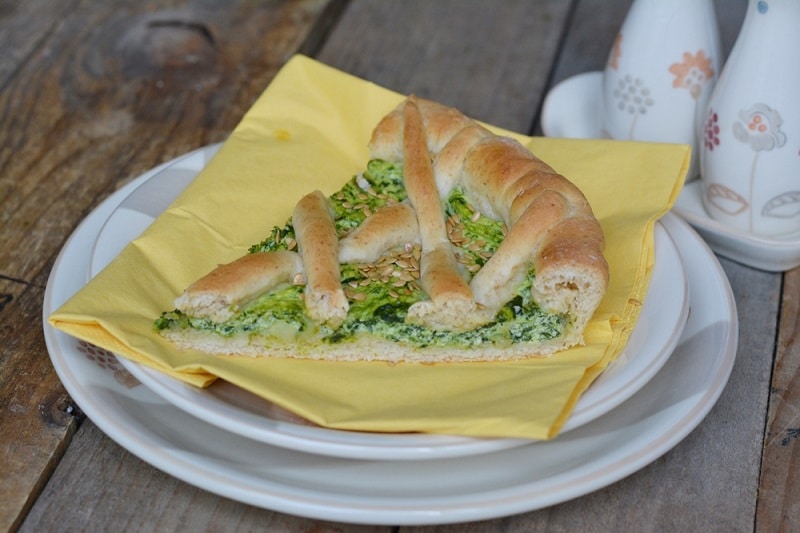Torta integrale con ricotta e spinaci