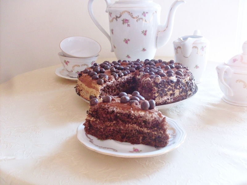 Torta ciocco moka, torta al cioccolato e caffè