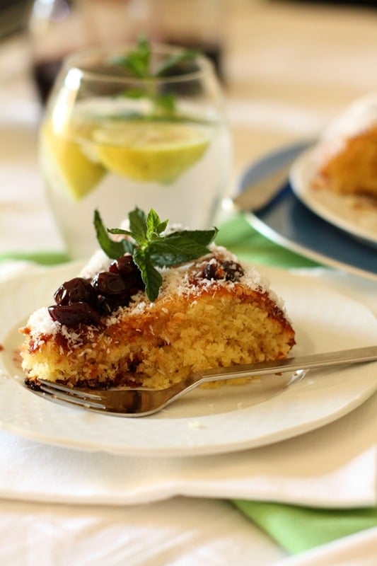 Torta cocco e amarene