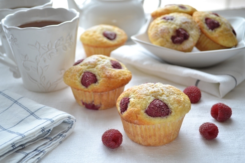 Muffins ai lamponi senza burro