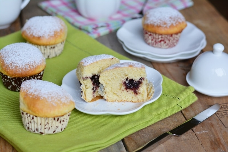 Muffin con cuore alle more
