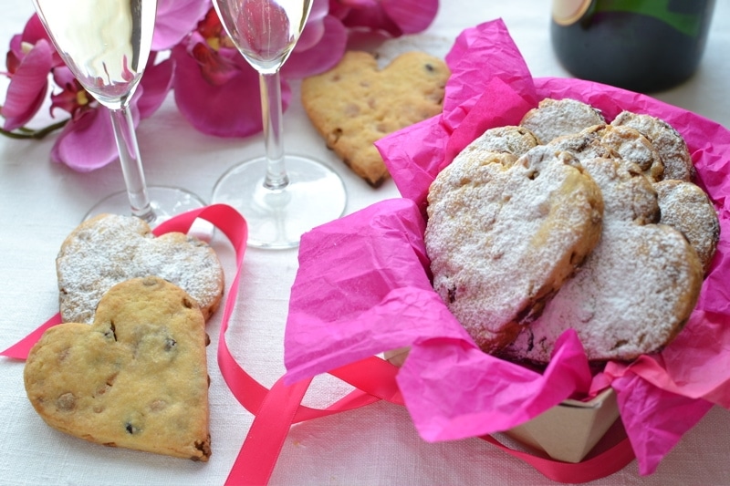 Biscotti cuore di mirtillo