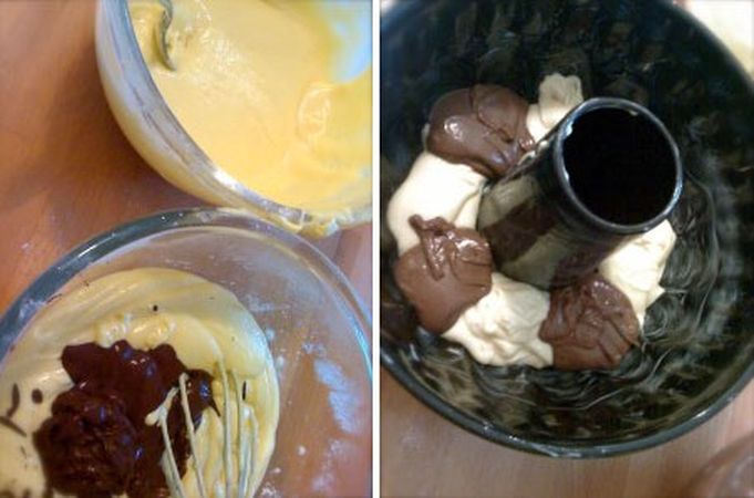 Torta variegata al cacao: la seconda fase della preparazione
