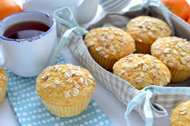 Muffins all’avena, carote e arancia