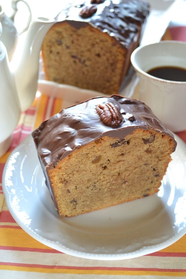 Plumcake noci, caffè e cioccolato