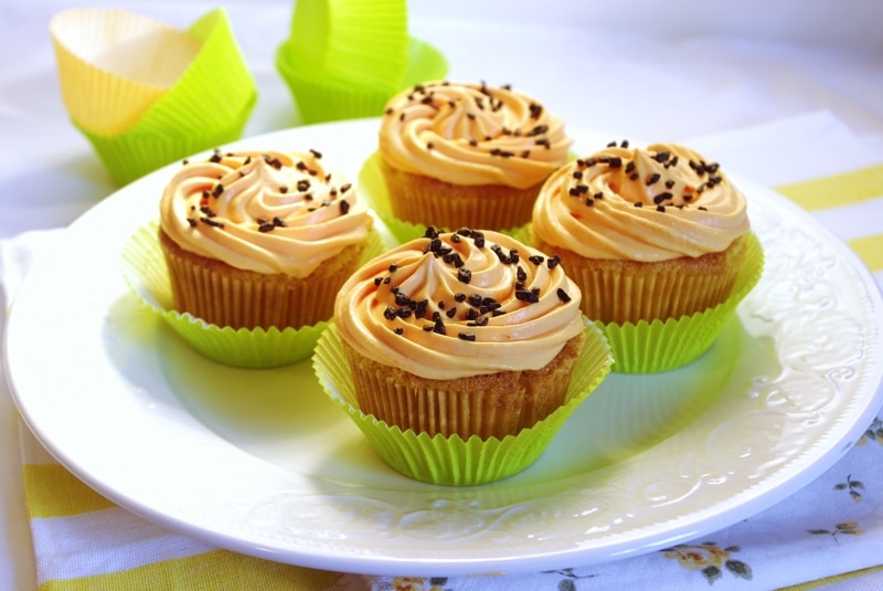 Cupcakes all’arancia con frosting al mascarpone