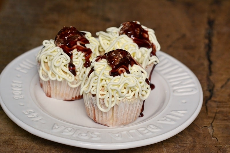 Cupcakes spaghetti