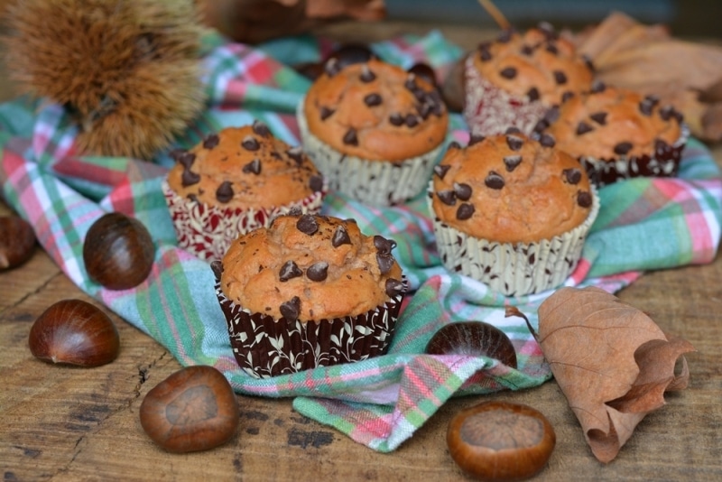 Muffin con farina di castagne e ricotta
