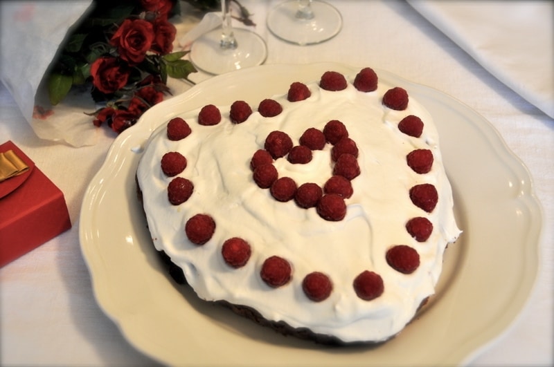 Cuore di cioccolato e lamponi “San Valentino”