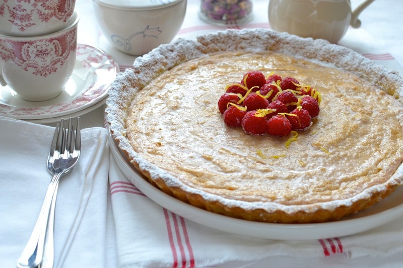Crostata di ricotta e lamponi