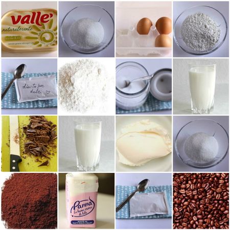 Torta al cioccolato con mascarpone e caffè, gli ingredienti