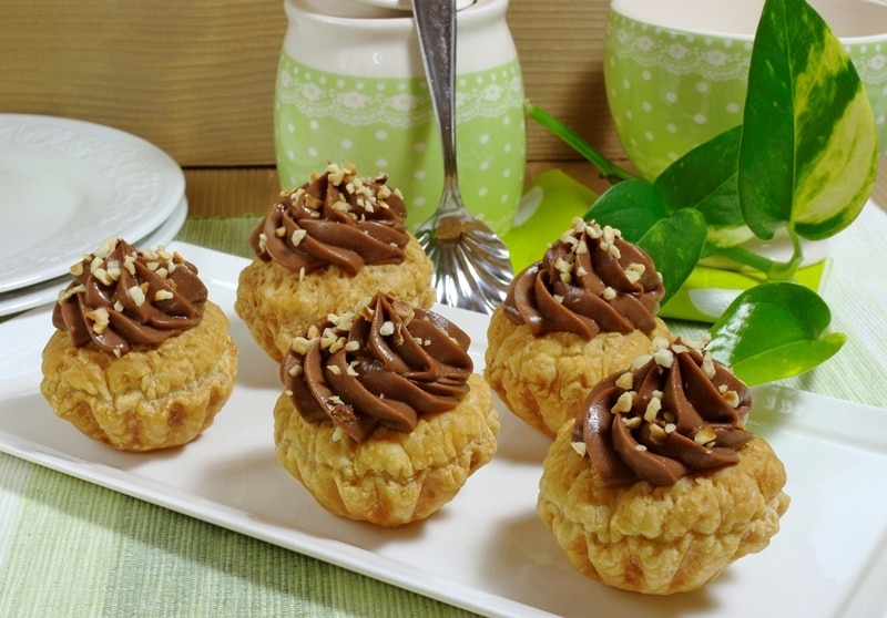 Cestini con crema alla nocciola e mascarpone