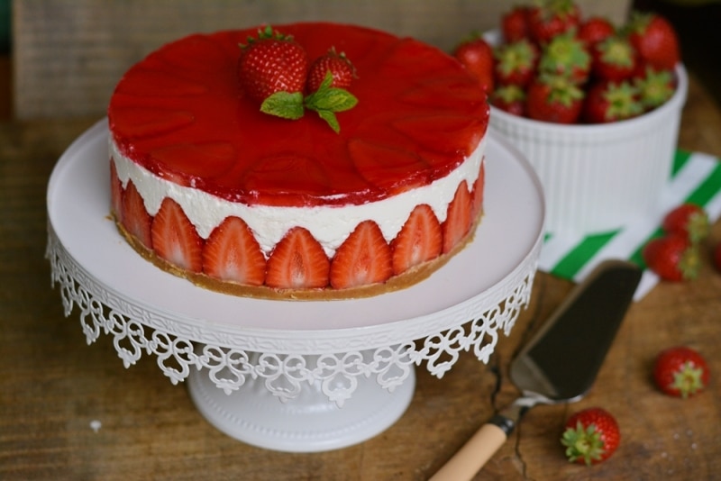 Cheesecake yogurt greco e fragole