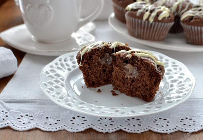 Tortini al cioccolato con cuore di castagne
