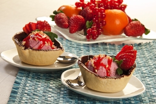 Cestini di frolla e frutta