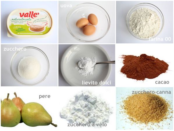 Crostata con pere e cacao: gli ingredienti