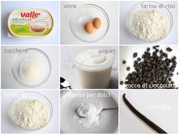 Plumcake con farina di riso e cioccolato: gli ingredienti