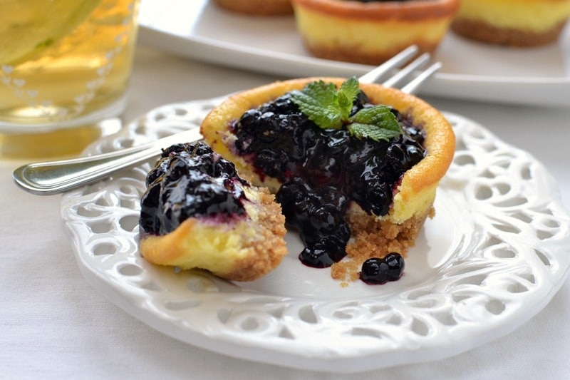 Mini Cheesecake limone e mirtilli