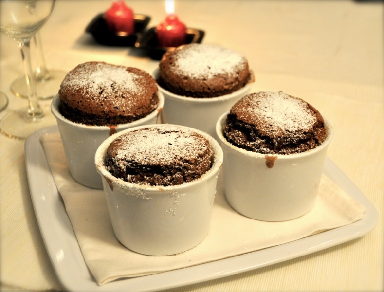 Mini soufflé al cioccolato e arancia