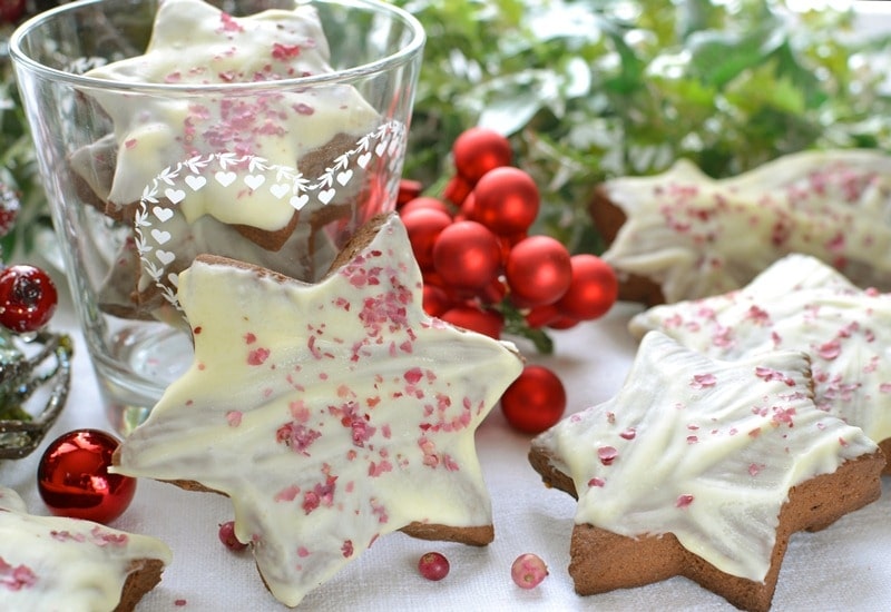 Stelle dolci al cioccolato e pepe rosa