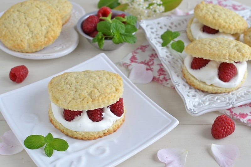 Shortcake panna, mascarpone e lamponi