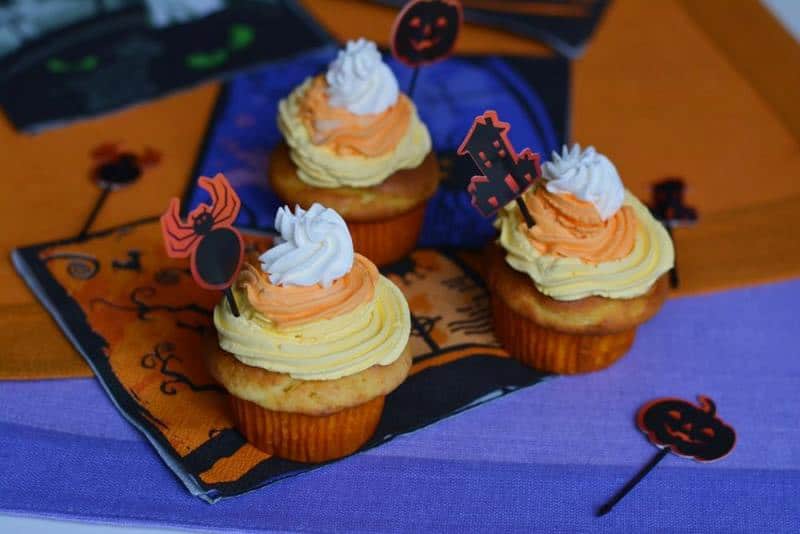 Candy corn cupcakes