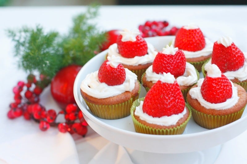 Muffins cappello di Babbo Natale