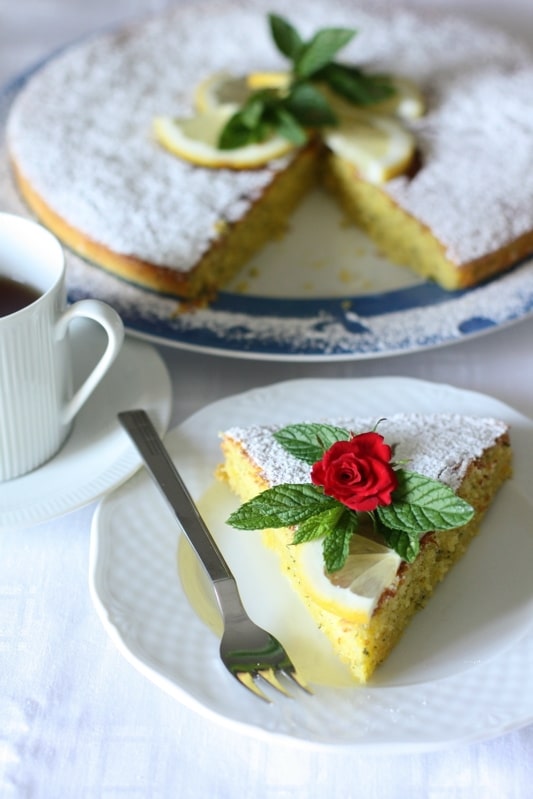 Torta menta limone e mandorle