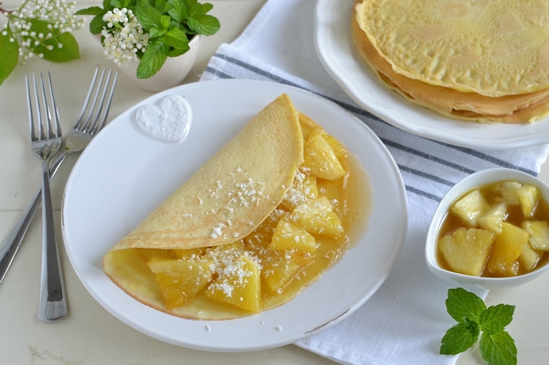 Crepes cocco e ananas