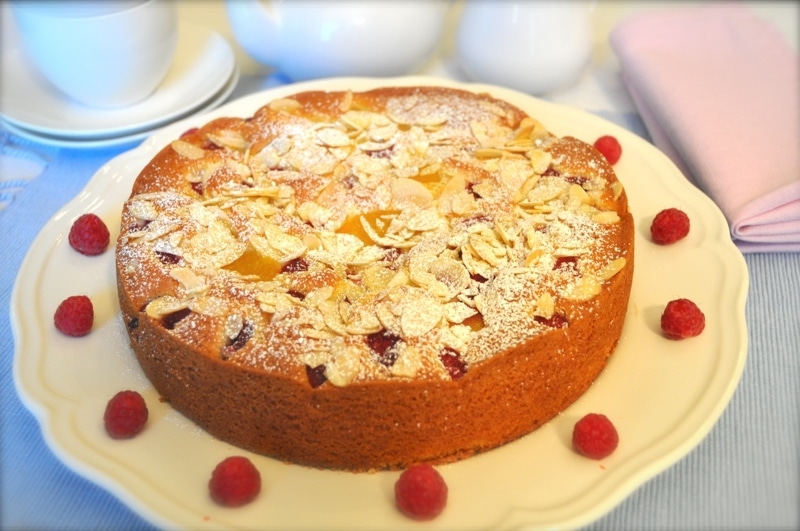 Torta Melba Pesche e lamponi