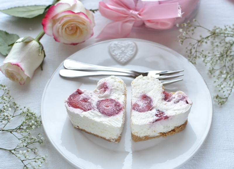 Mini cheesecake cuor di fragola
