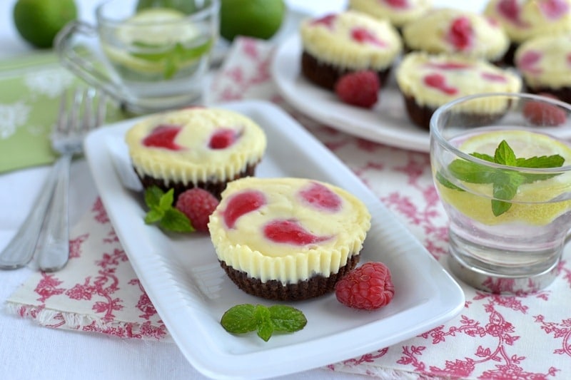 Tortini cheesecake al cioccolato e lampone