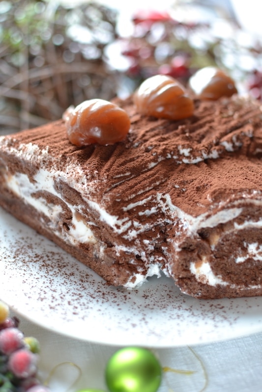 Ricette Tronchetto Di Natale Con Crema Marroni.Tronchetto Di Natale Cioccolato E Castagne Valle Italia