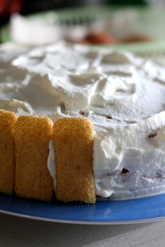 Torta primavera con marmellata: coprire la torta con la panna