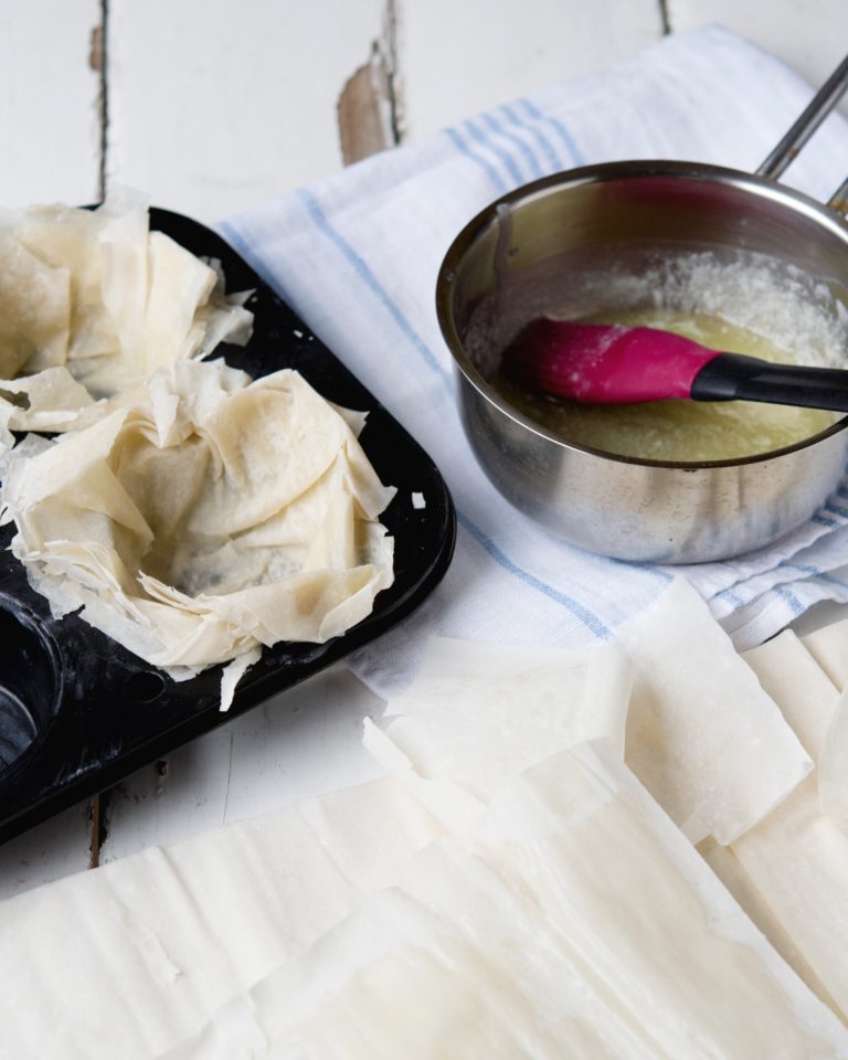 Insalata di fagiolini e uova di quaglia in nidi di pasta phyllo 4