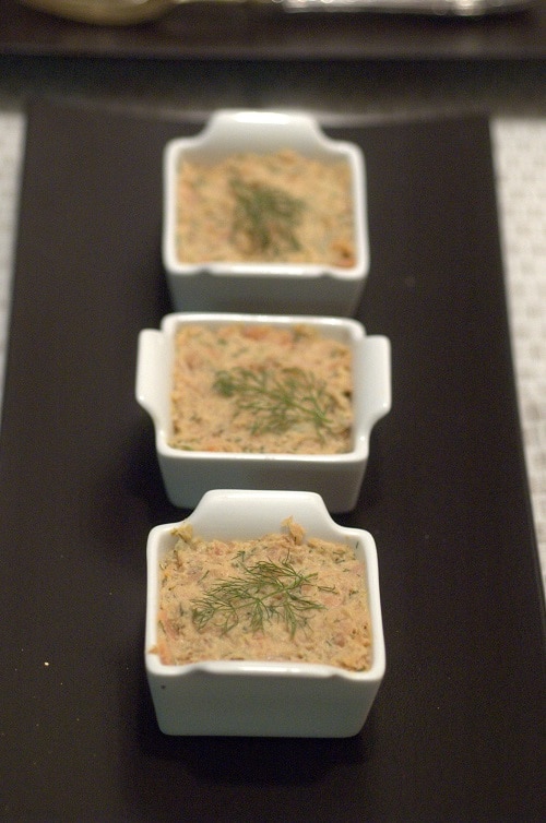 Rillettes di trota salmonata con finocchietto selvativo e Sambuca